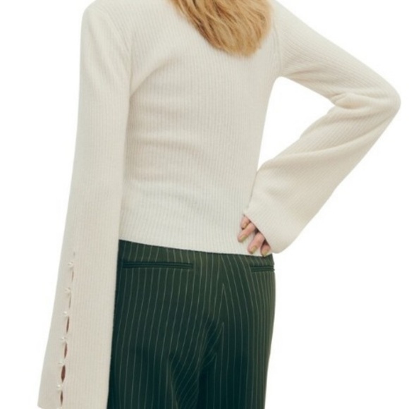 Reformation Emanuele Cashmere Novelty Button Sweater - Picture 2 of 10